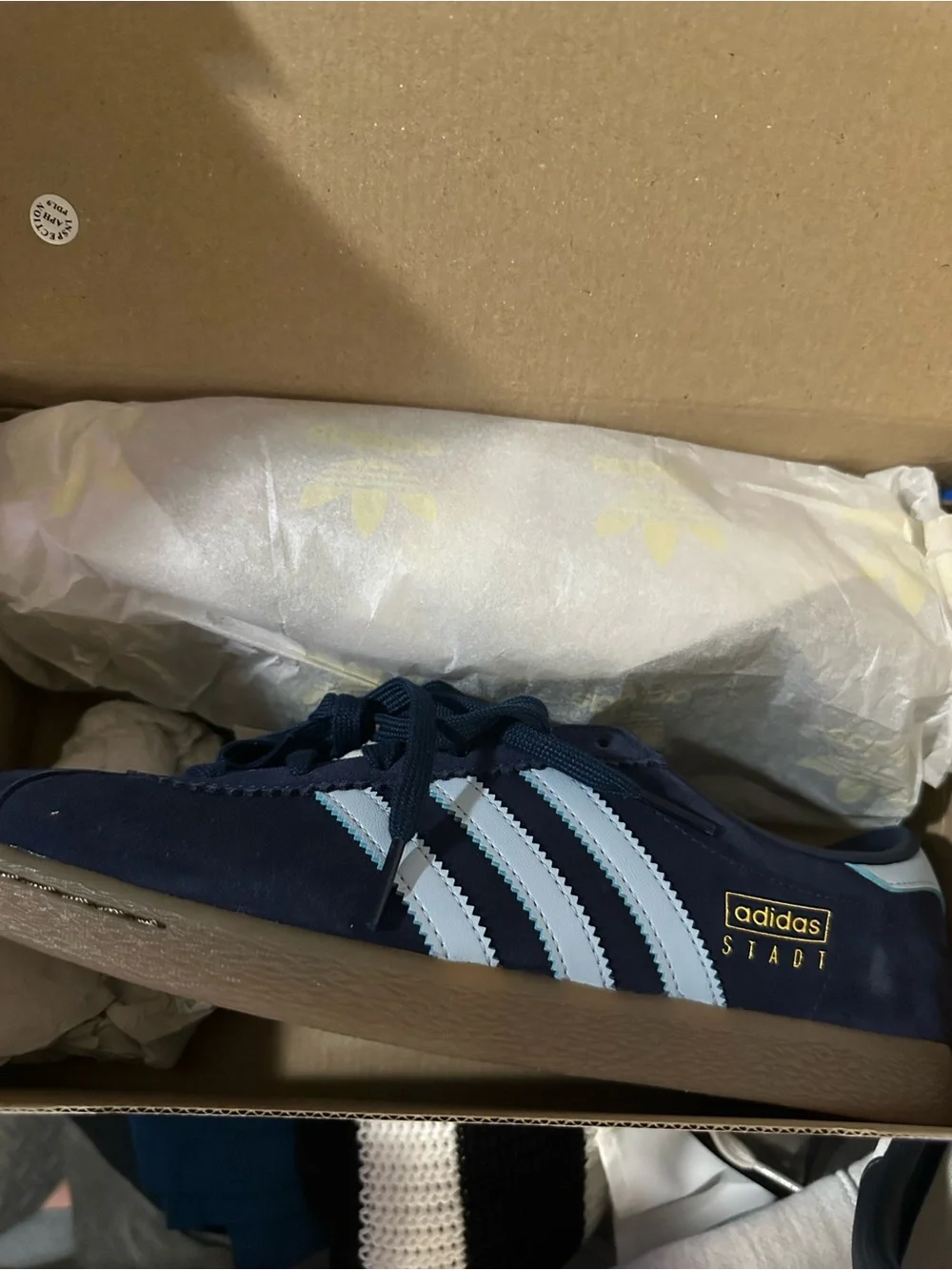 adidas Blue Box with White Trefoil Logo